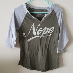 "Nope" Baseball Tee ($2 w/ bundle)